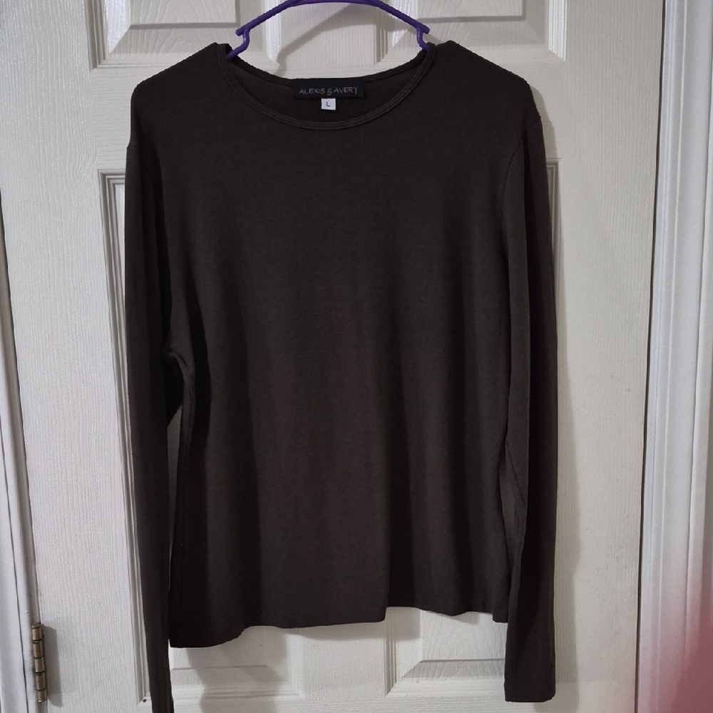 Women's Brown Long Sleeve Top